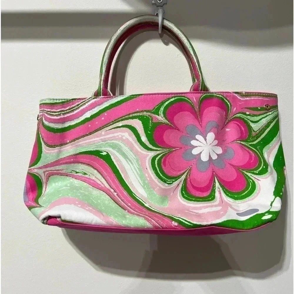 Y2K Estee Lauder Canvas Crossbody Floral Print Bag